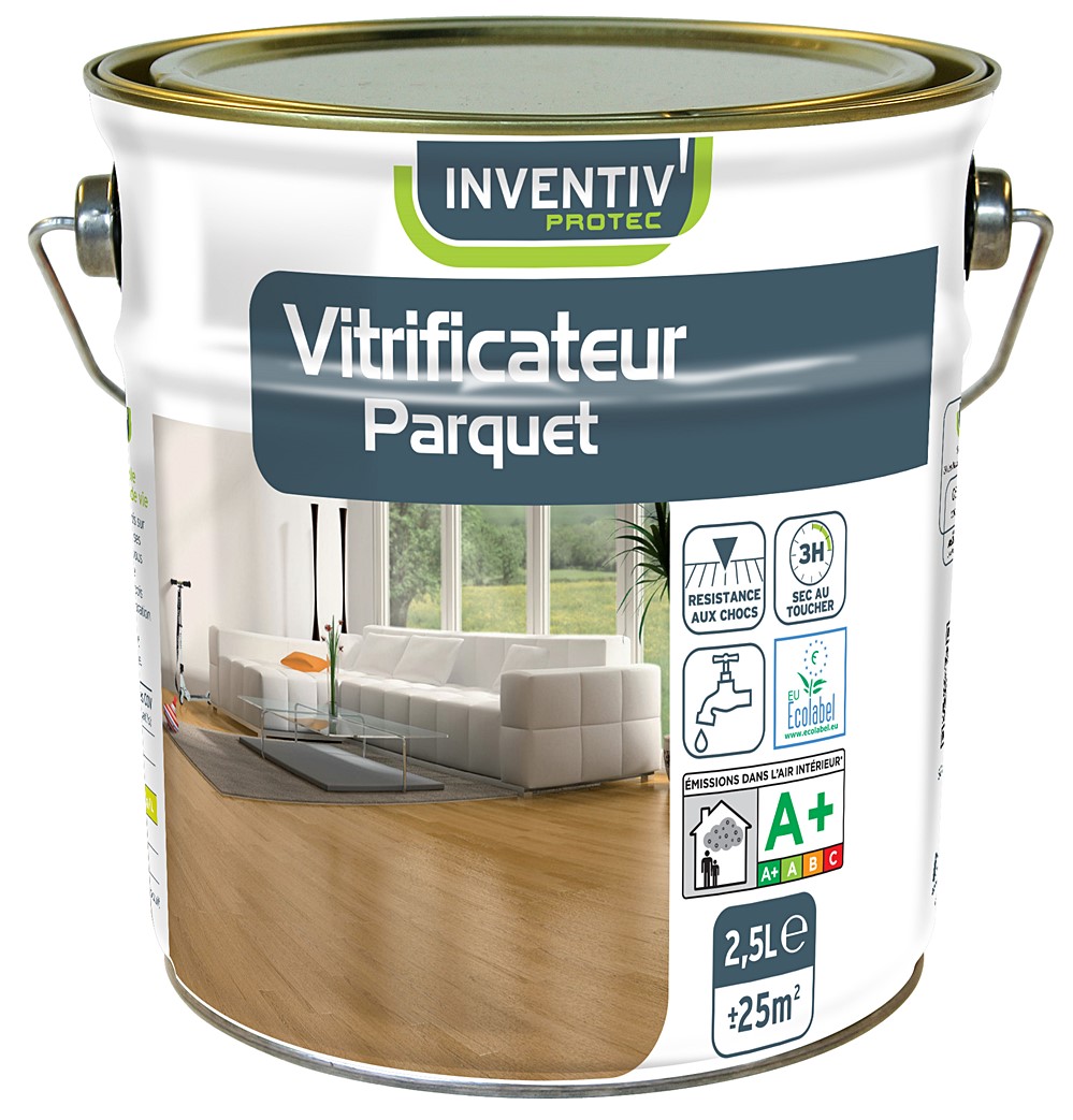 Vitrificateur parquet 2,5L chêne moyen cire - INVENTIV