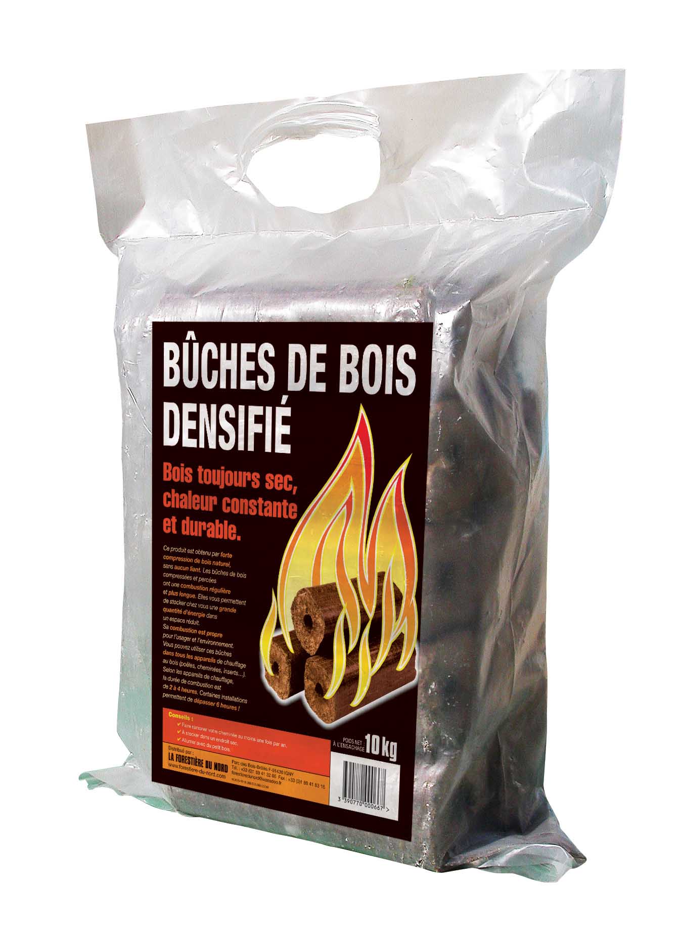 Bûches de bois densifié