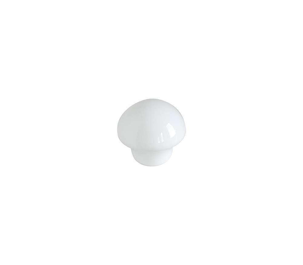 Bouton meuble Classique Céramique Blanc ø33mm h30mm - B BEAUTY