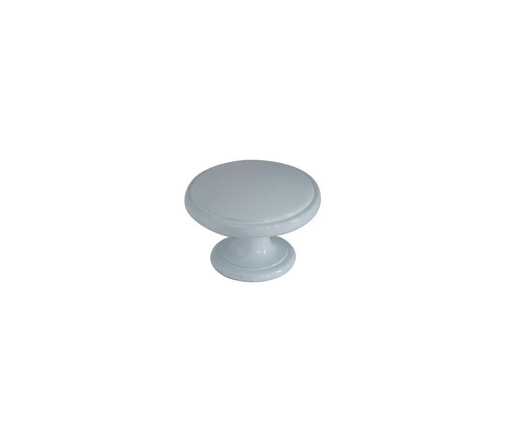 Bouton meuble New Zamak Blanc ø38mm h26mm - B BEAUTY
