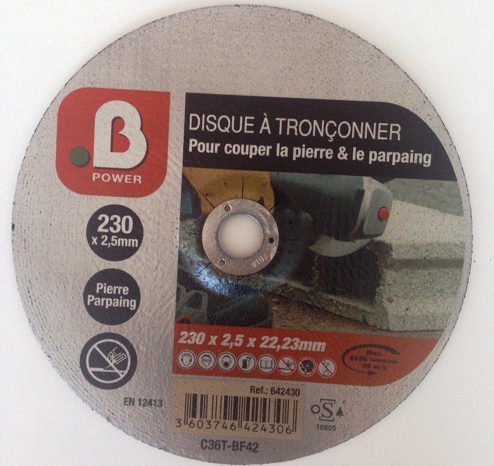 Disque meuleuse maçonnerie 230x2.5 - B POWER