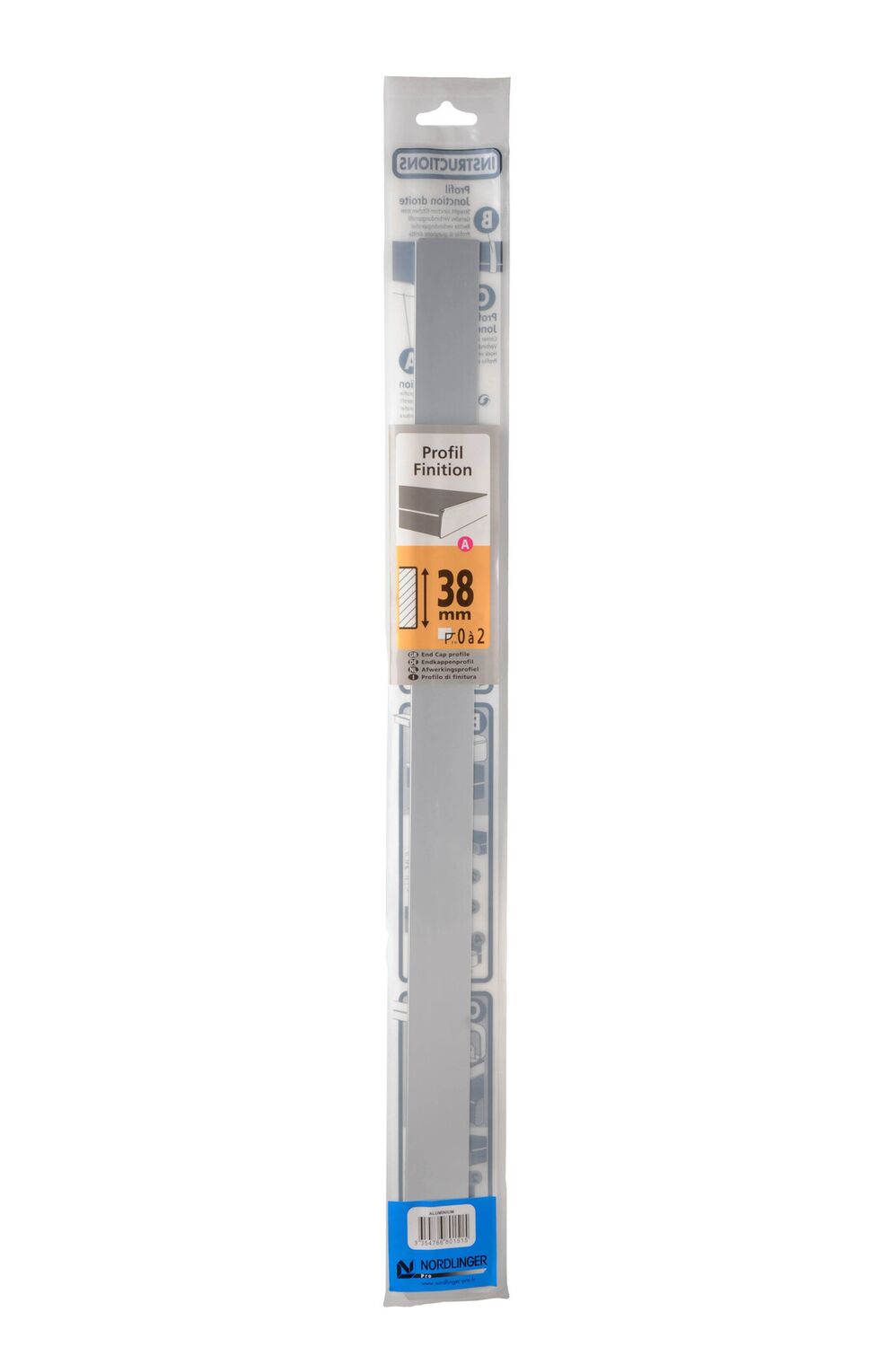 Profil en aluminium pour finition de plan de travail L67 cm - NORDLINGER
