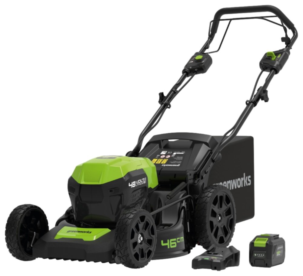 Tondeuse tractée GD48LM46SP 48V 46cm + batterie 5Ah - GREENWORKS