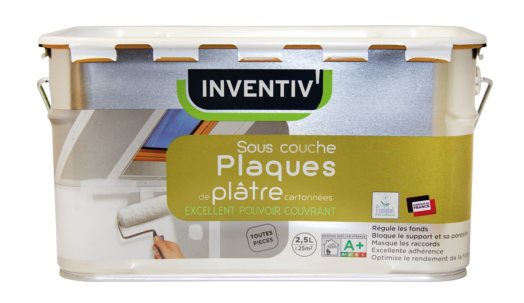 Sous-couche Plaques de plâtre cartonnées 2,5L - INVENTIV