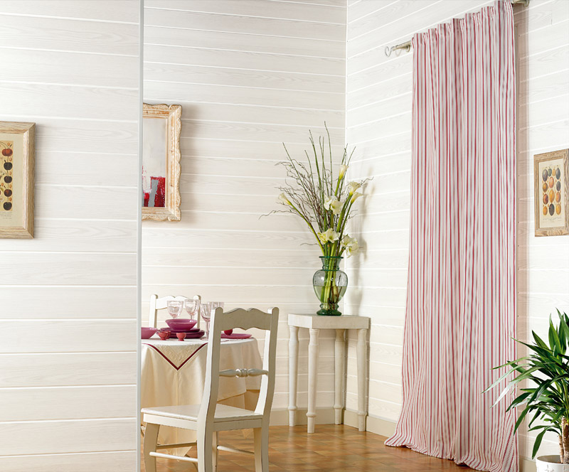 Revêtement mural pvc country bois fin blanc - GROSFILLEX