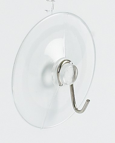 Crochet à ventouse rond crystal clear diamètre 5.6cm