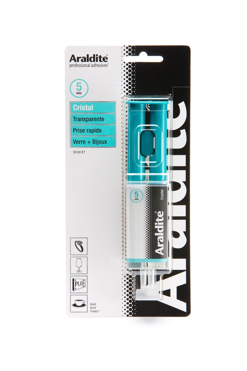 Colle époxy seringue crystal 24ml - ARALDITE 