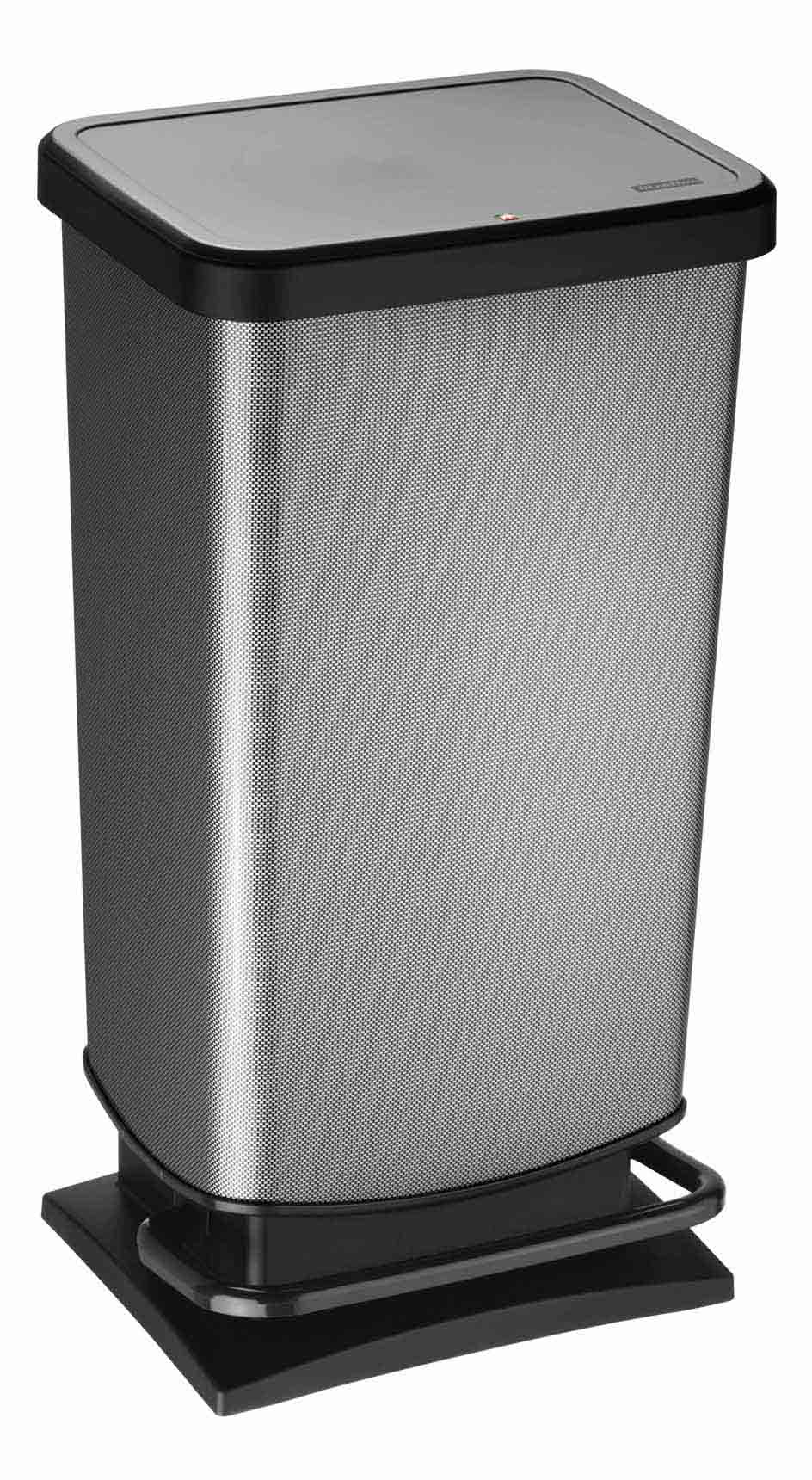 Poubelle de cuisine à pédale Paso 40L carbone - SUNDIS