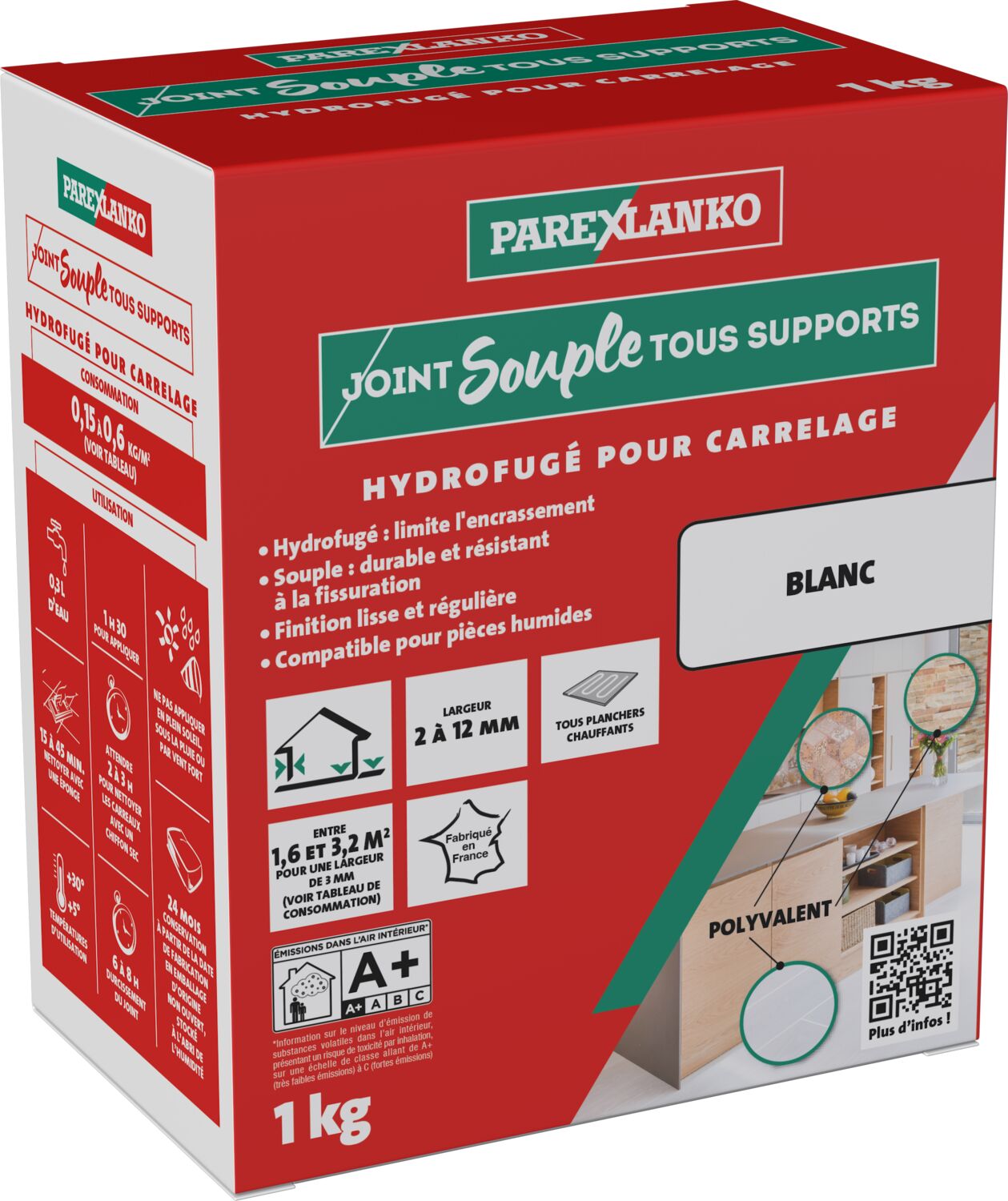 Joint souple tous supports blanc 1kg - PAREXLANKO
