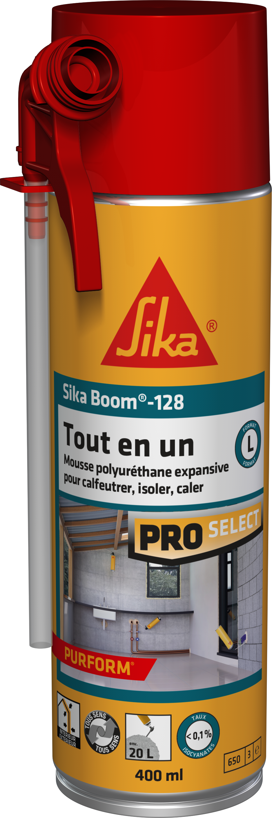 Mousse Polyuréthane Expansive Sikaboom 128 Format L 