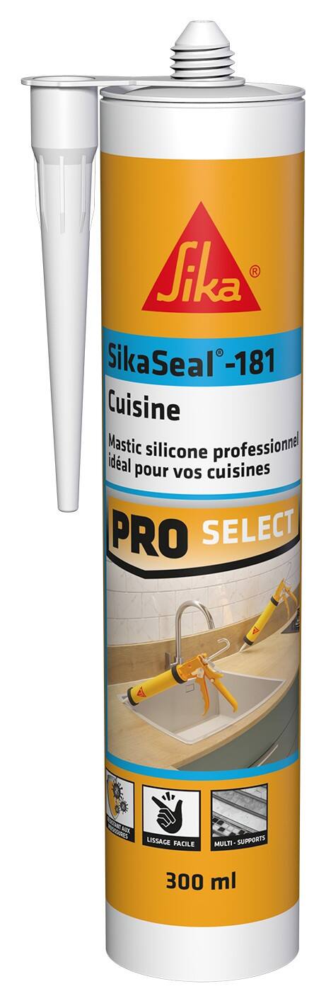 Mastic silicone Cuisine SikaSeal-181 Blanc 300ml - SIKA