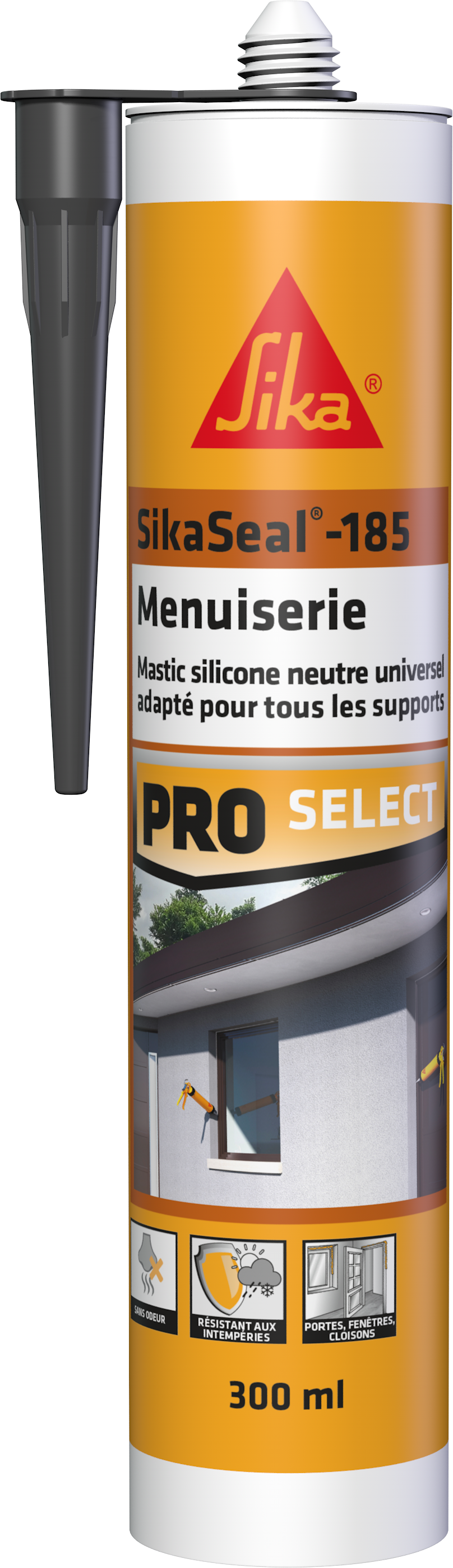 Mastic silicone Menuiserie SikaSeal-185 Anthracite 300ml - SIKA