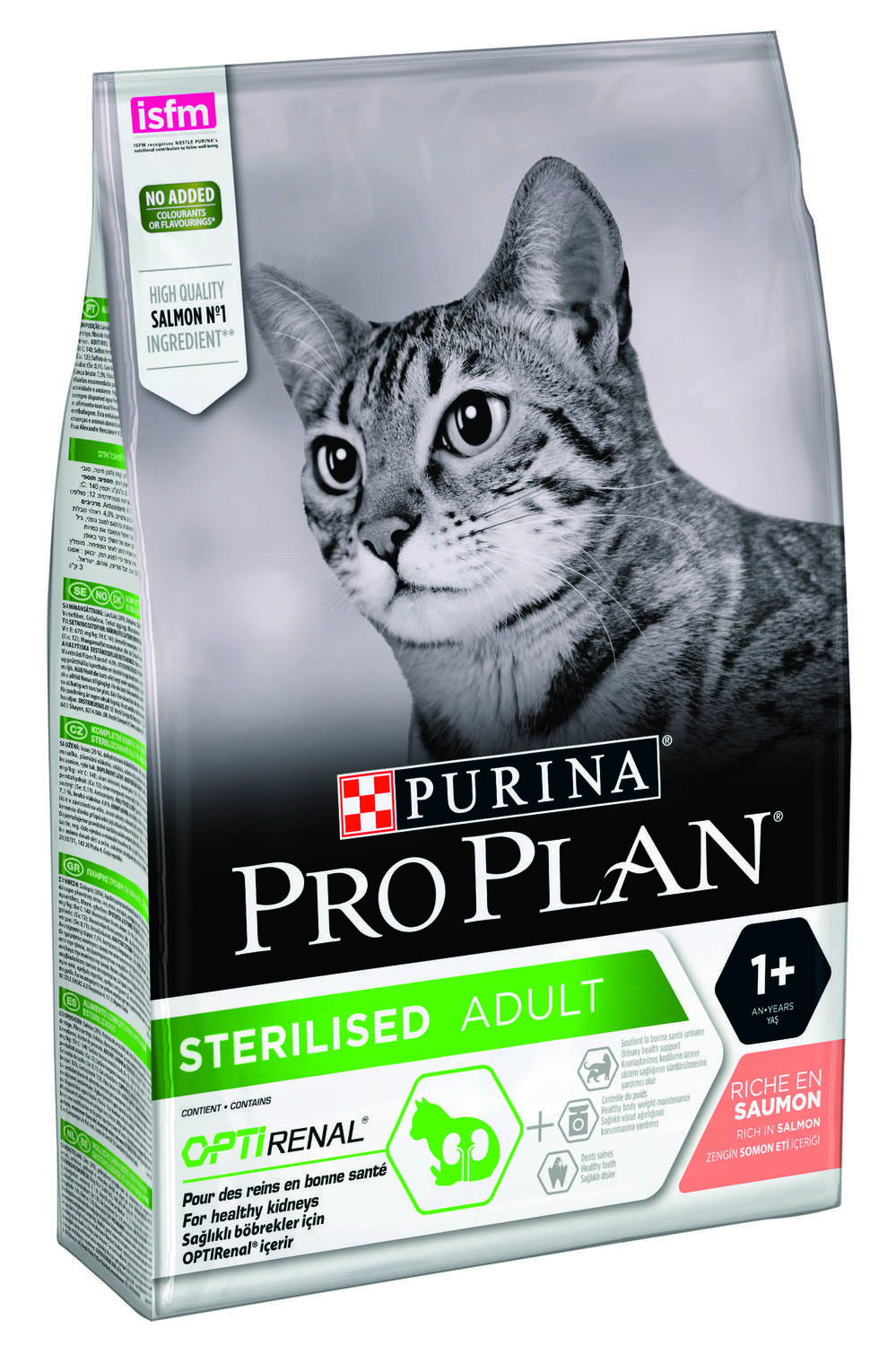 Croquettes Pro Plan Sterilised Adult Optirenal Riche en Saumon 3kg pour chat adulte stérilisé