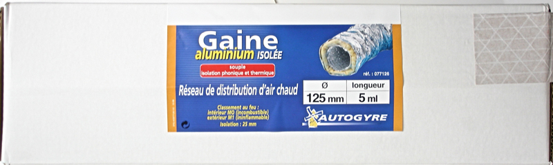 gaine souple isolé ø125mm 5m - AUTOGYRE