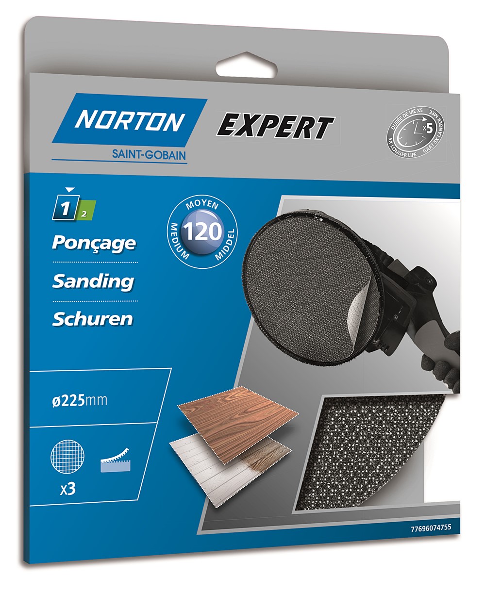 Disques auto-agrippant pour le ponçage Ø225mm Grain 120 - NORTON
