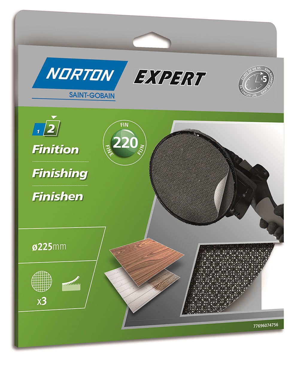 Disques auto-agrippant pour la finition Ø225mm Grain 220 - NORTON