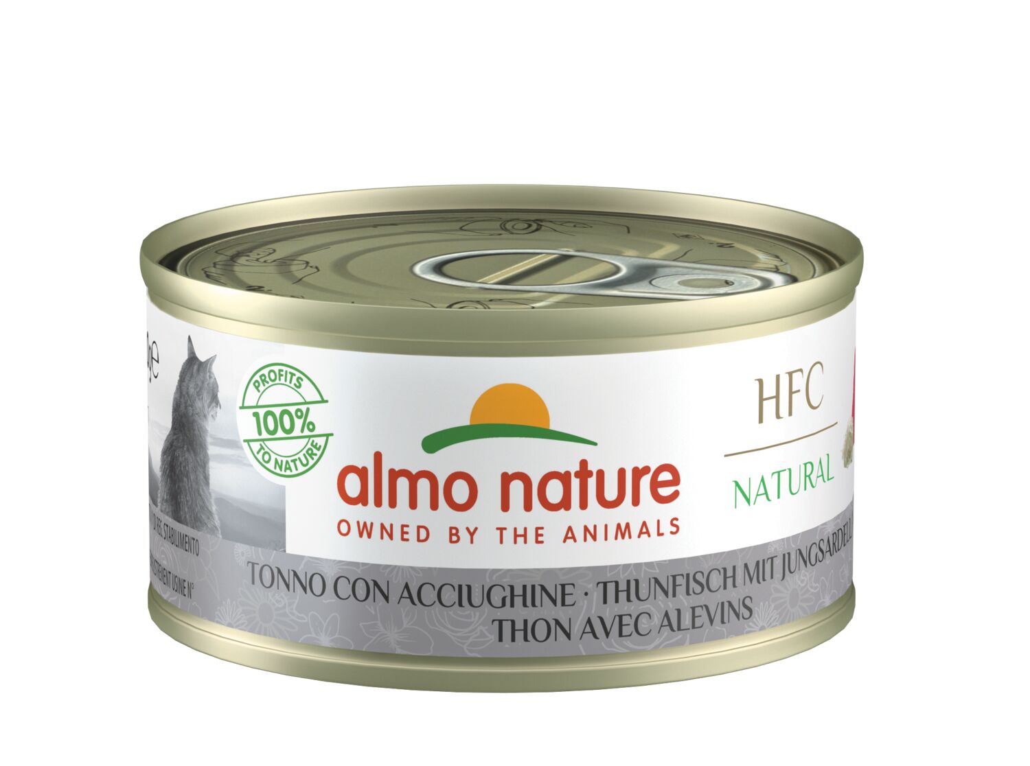 Alimentation pour chat HFC Natural Thon Et Alevins 70gr - ALMO NATURE