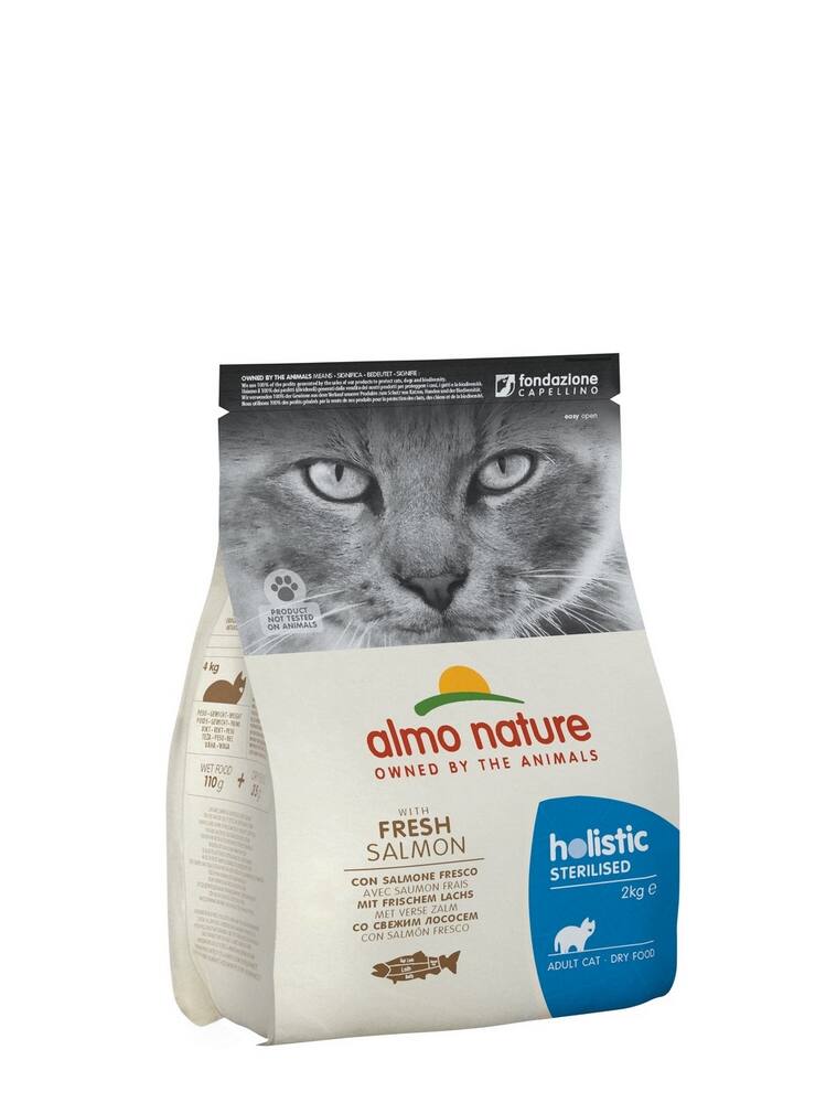 Croquettes chat stérilisé Holistic saumon 2kg - ALMO NATURE