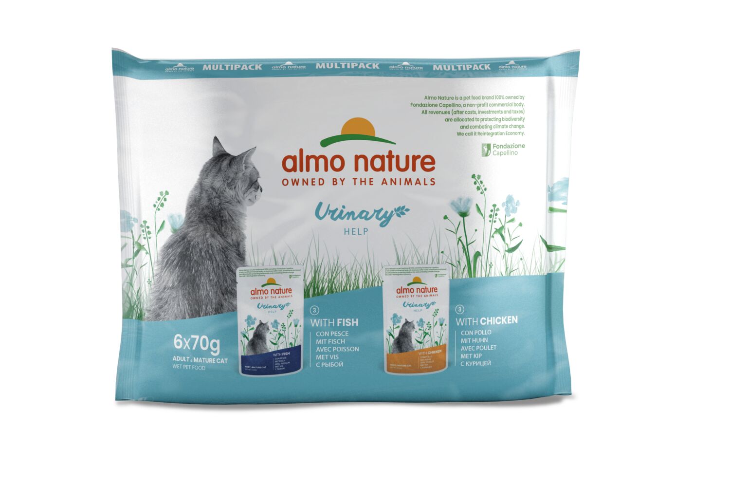 Alimentation pour chat Holistic Fonctionnel Urinary Avec Poisson/Poulet 6x70gr - ALMO NATURE