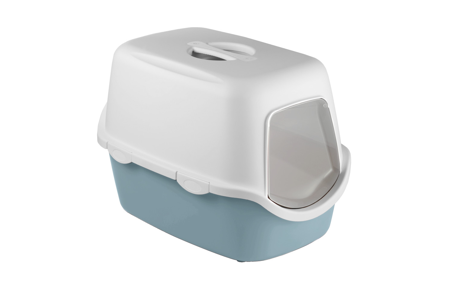 Maison de toilette avec filtre charbon pour chat 54 x 29,5 x 39 cm bleu acier