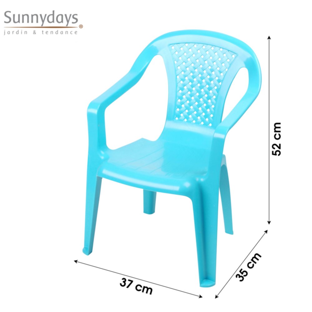 Fauteuil enfant Camelia 36,5 x 40 x 52 cm bleu - PROGARDEN