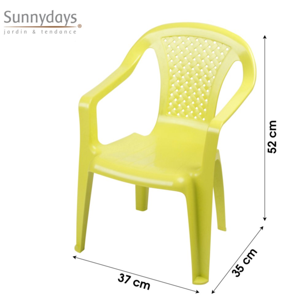 Fauteuil enfant Camelia 36,5 x 40 x 52 cm anis - PROGARDEN