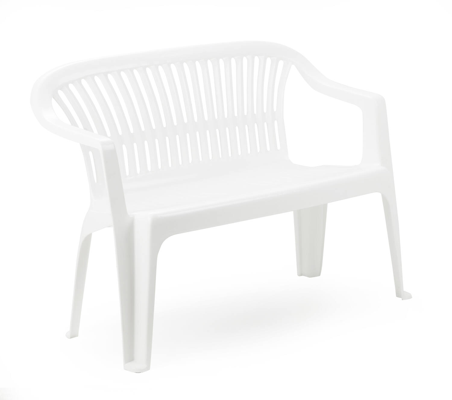 Banc de jardin en résine Diva 114x55x82cm blanc