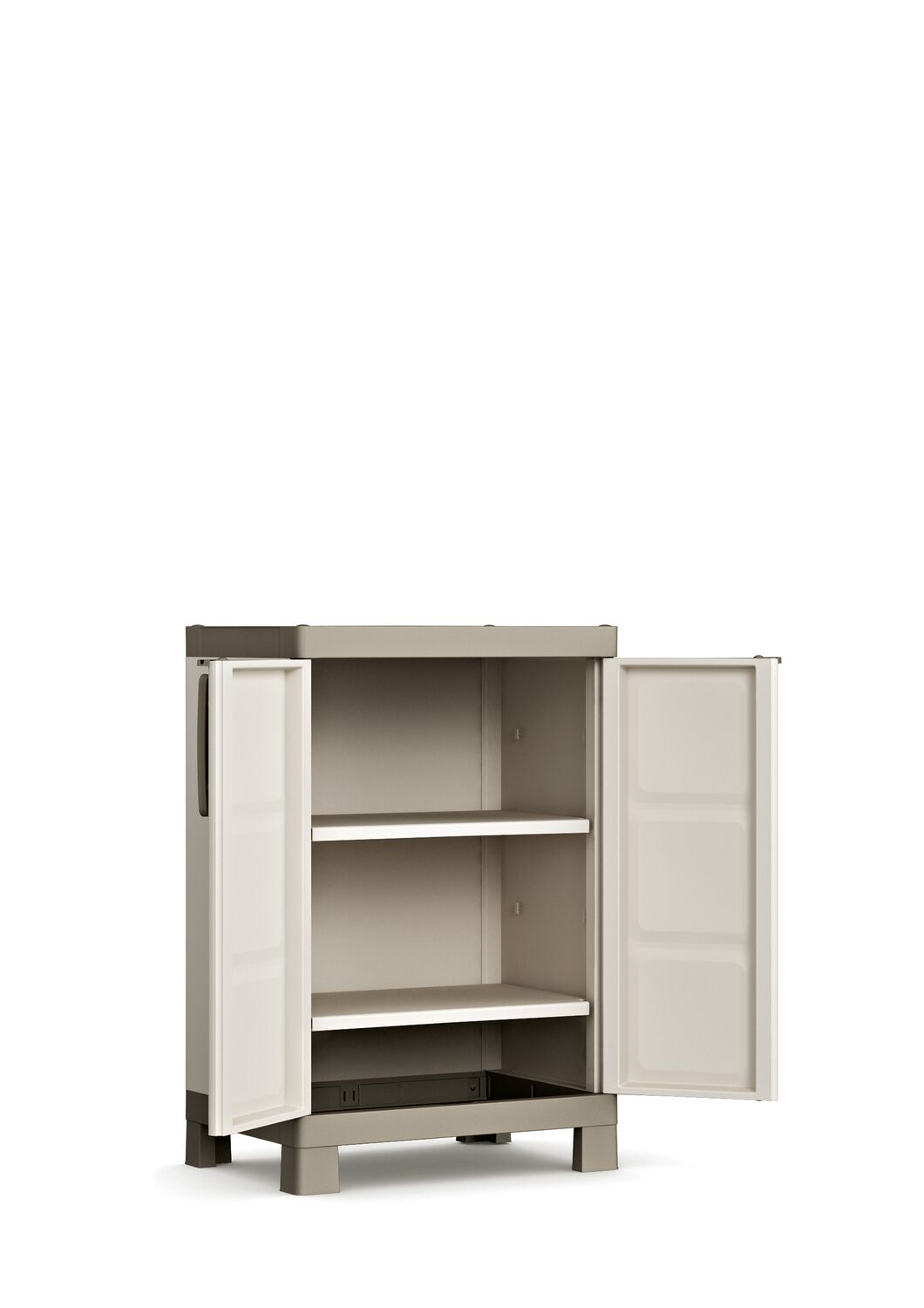 Armoire Basse EXCELLENCE 2 étagères Sable/Terre