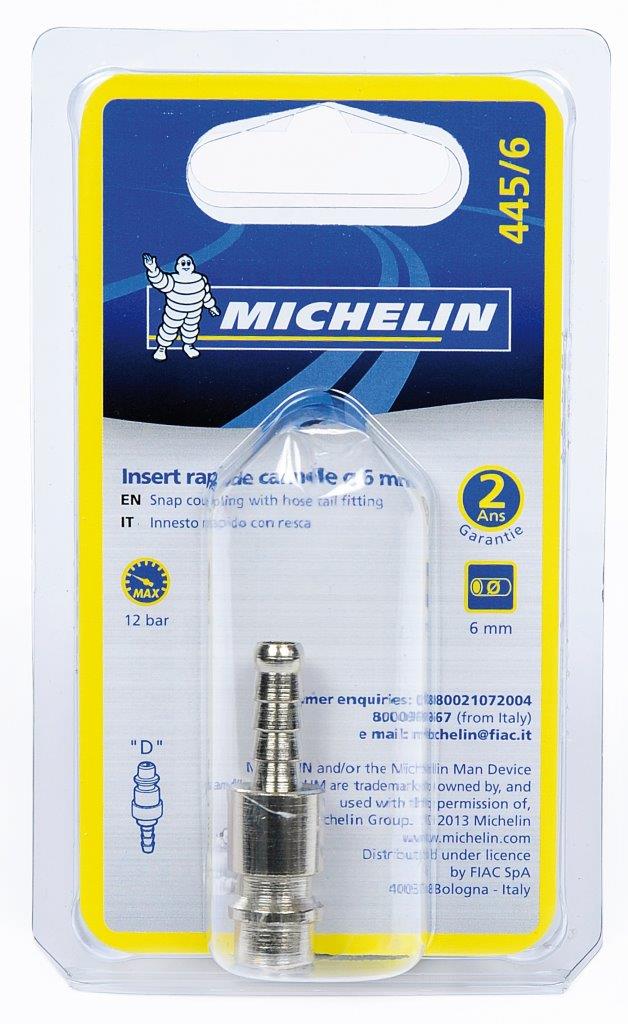 Insert rapide cannelé Ø6mm pour compresseur - MICHELIN