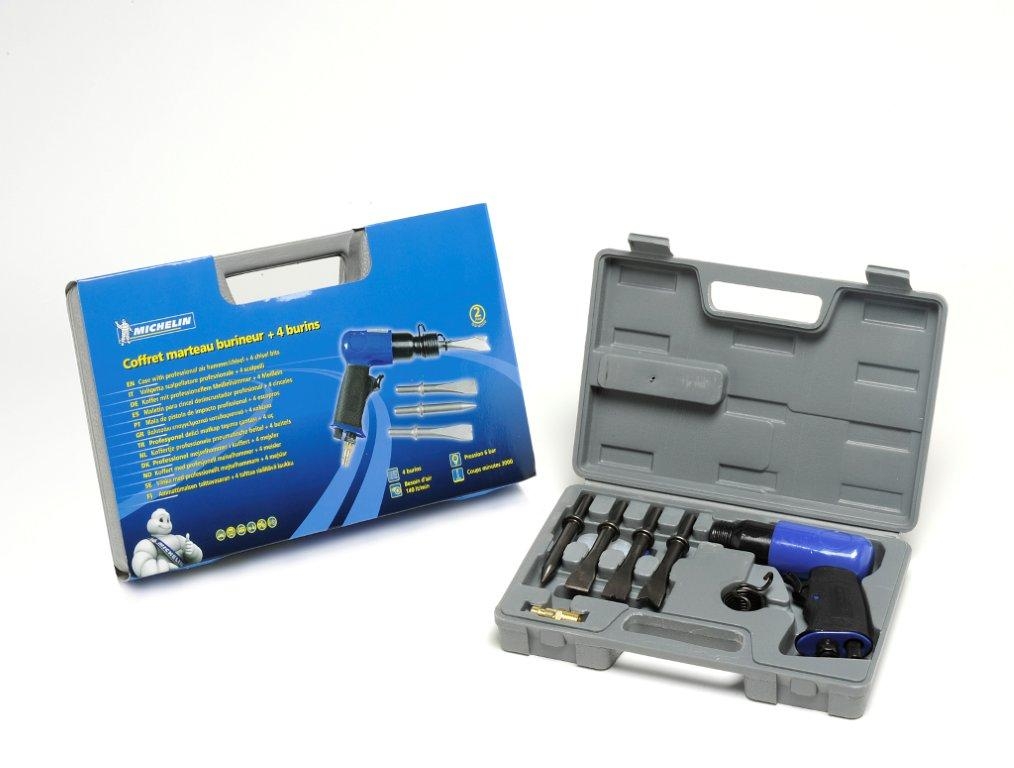 Coffret marteau burineur 4 burins pour compresseur - MICHELIN