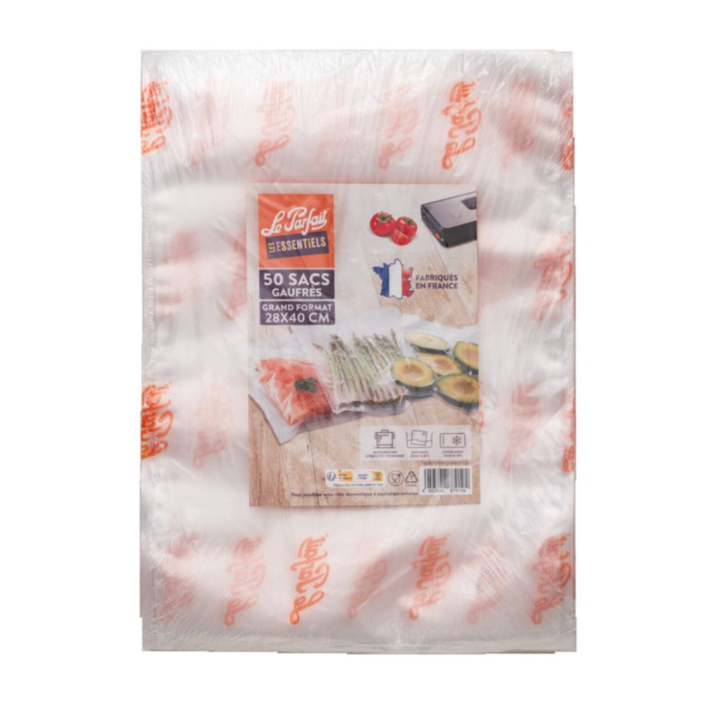 50 Sacs Conservation Sous-Vide Gaufrés 28x40​cm - LE PARFAIT