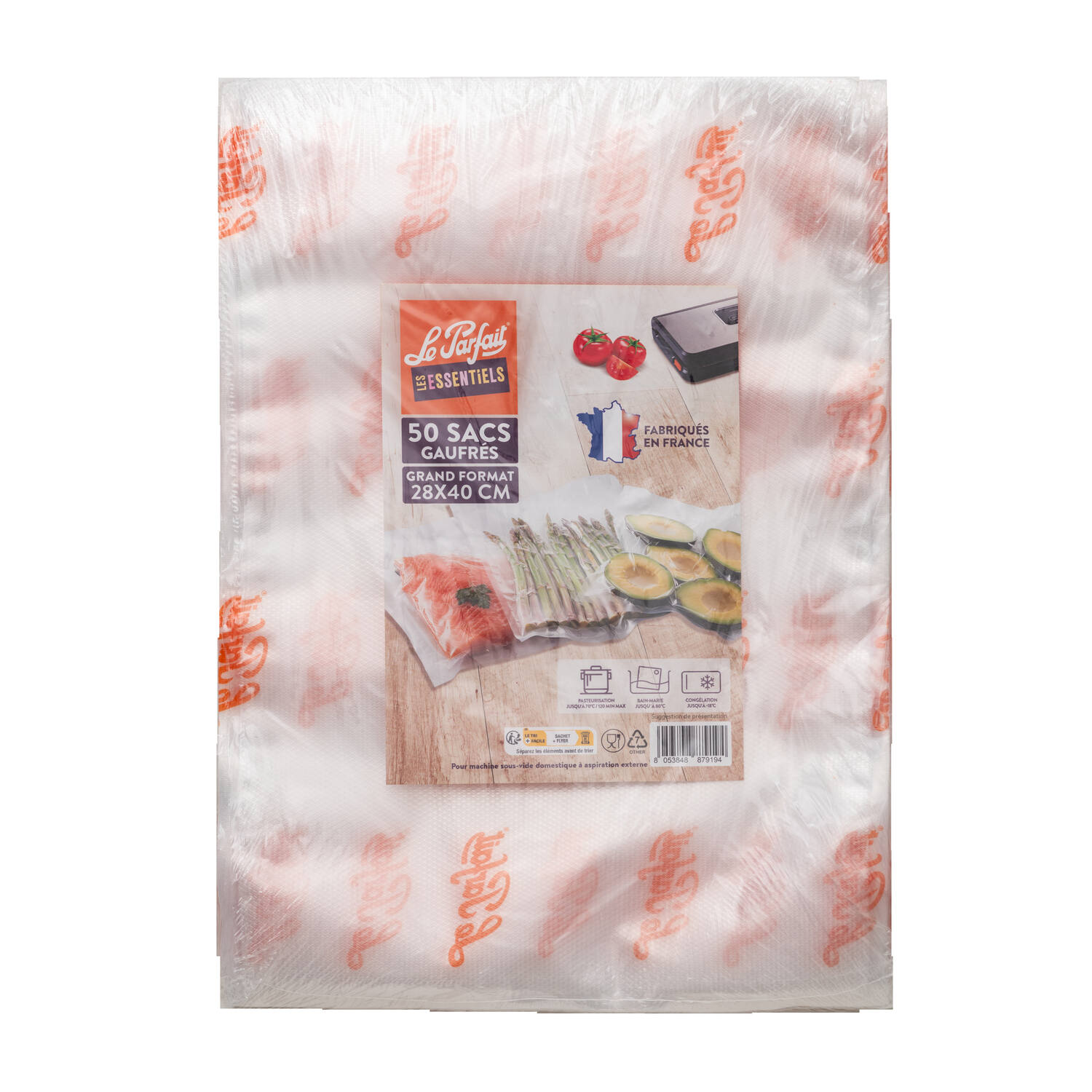 50 Sacs Conservation Sous-Vide Gaufrés 28x40​cm - LE PARFAIT