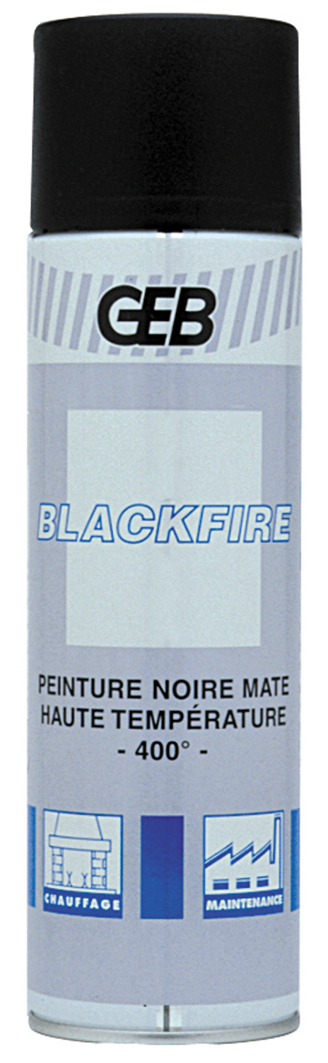 Peinture haute température Blackfire noir aérosol 650 ml - GEB