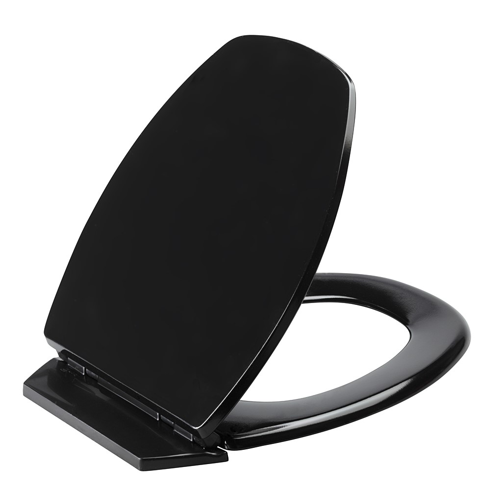 Abattant de toilette noir bois compressé - 36,7x5,1x48cm - ALLIBERT