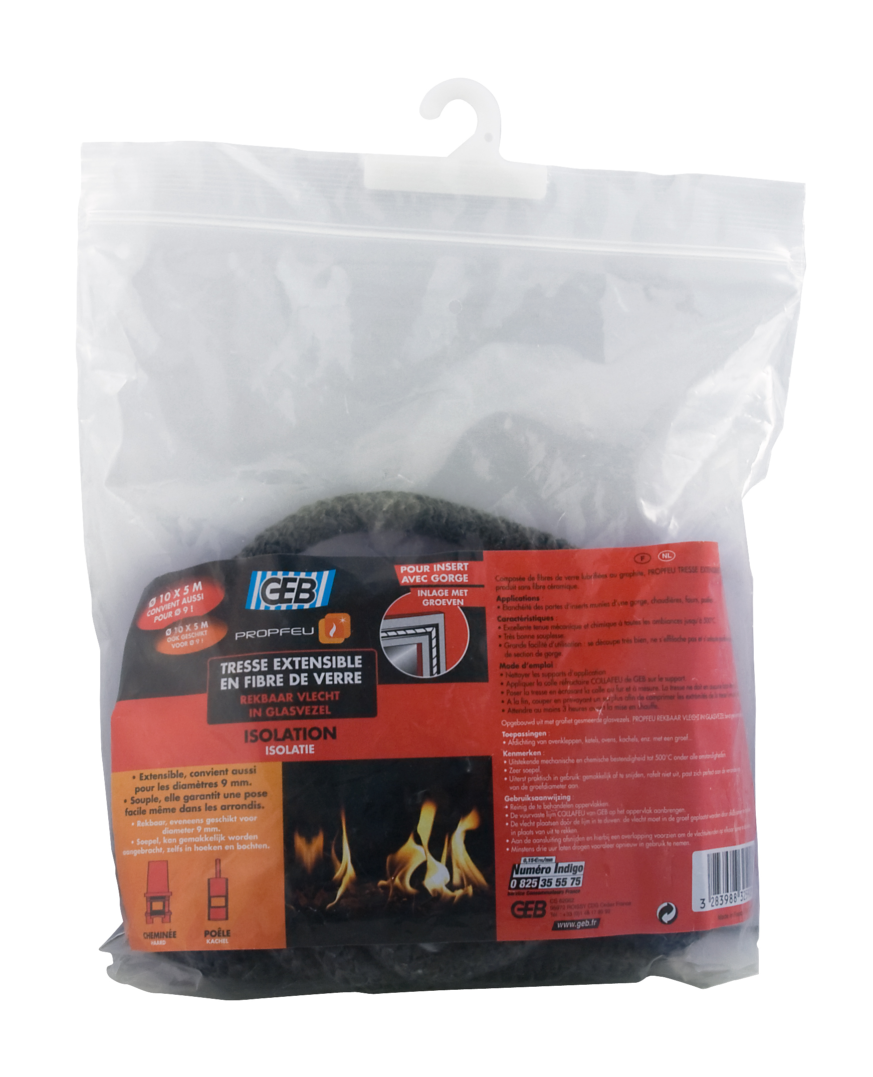 Tresse extensible en fibre de verre diam 10 mm - GEB