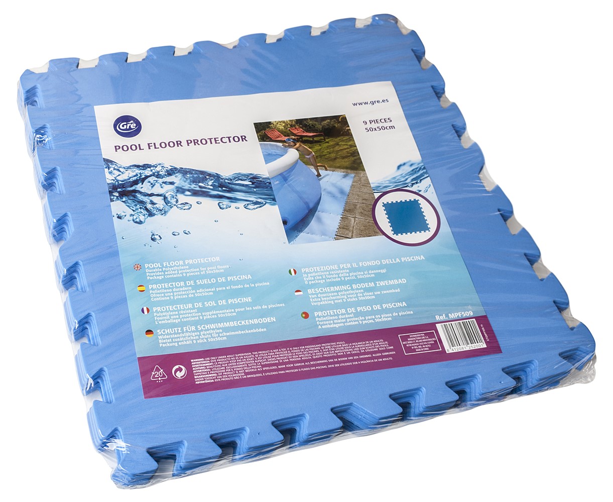 9 Dalles de protection de sol piscine 50x50cm - GRE