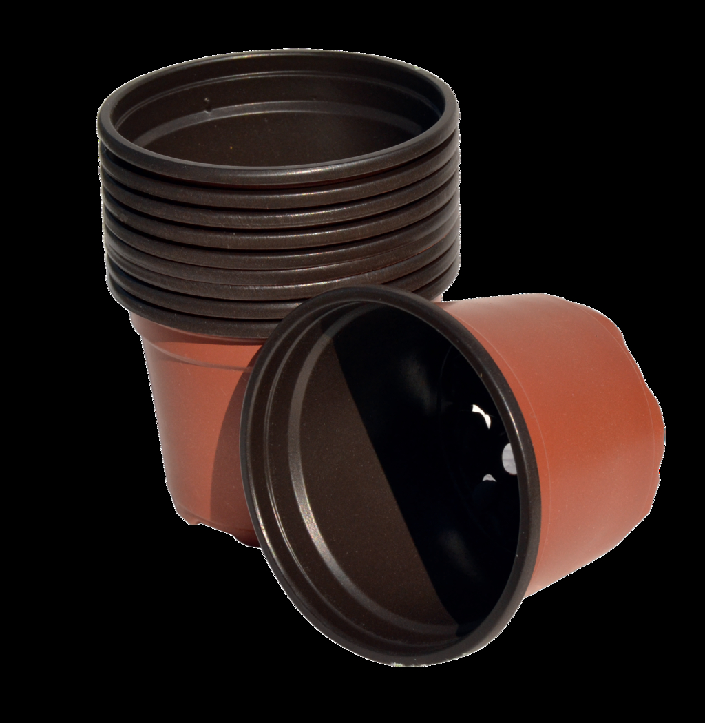 3 pots rond orange Ø 13cm