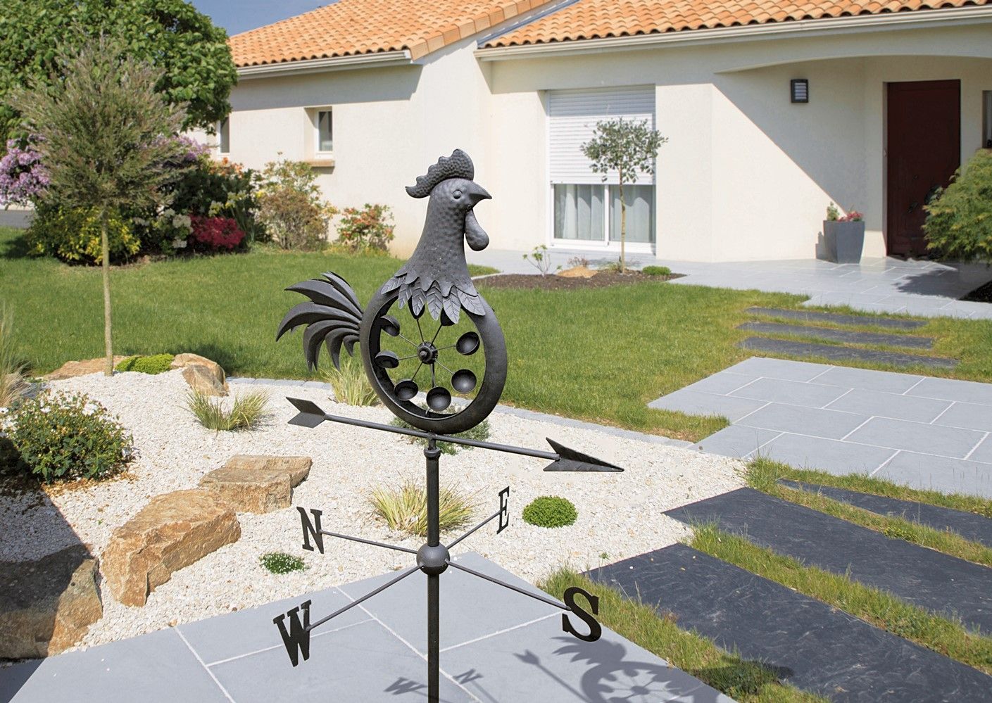 MAESTRO Girouette en métal Noir 0,47 x 2m
