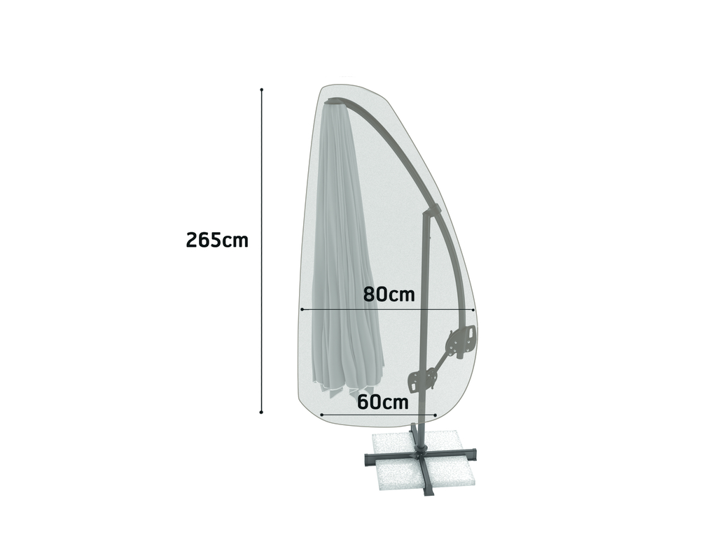 Housse pour parasol 60x80xh265