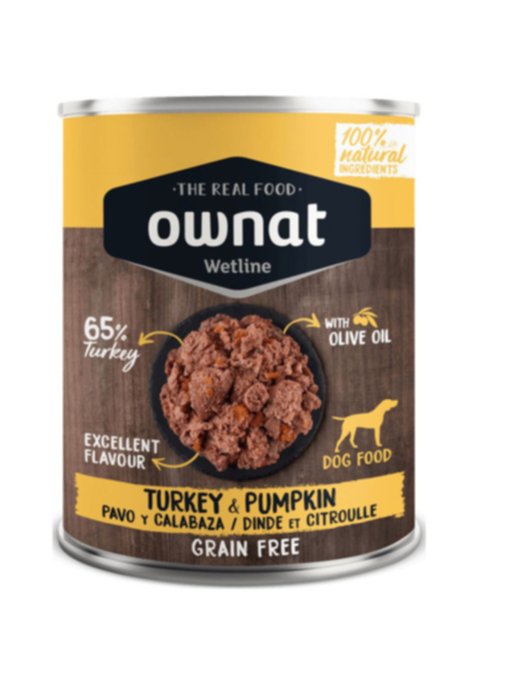Alimentation chien Adulte Wetline dinde et citrouille, boîte 395 g - OWNAT