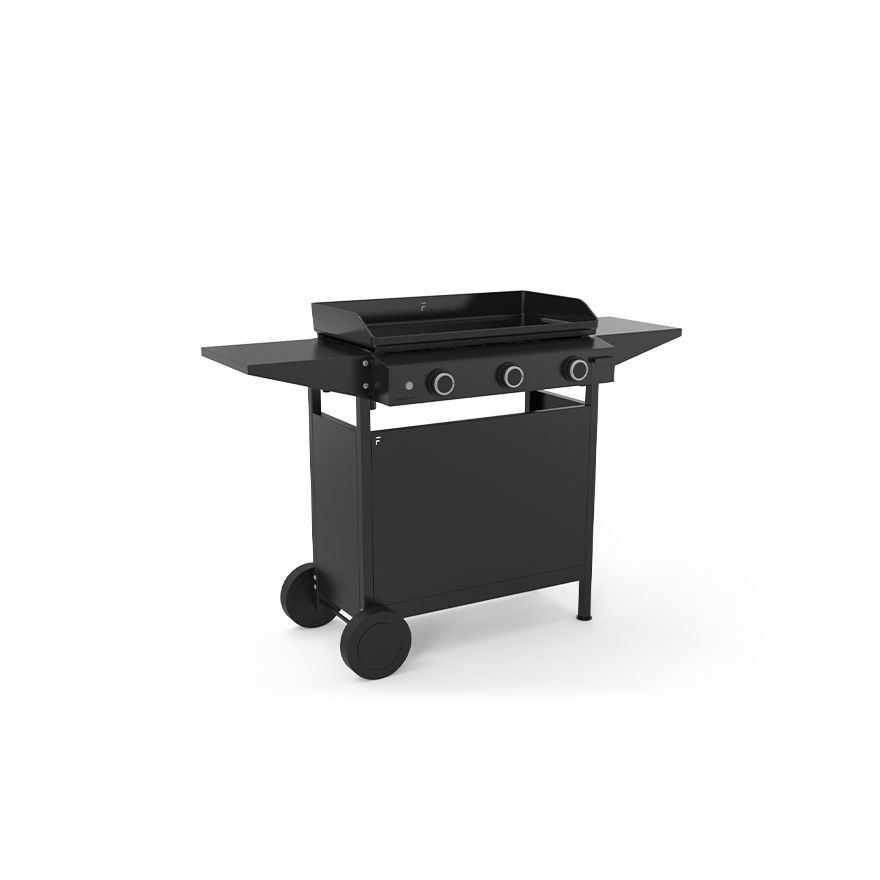 Chariot acier ferme noir pour 
plancha origin 75