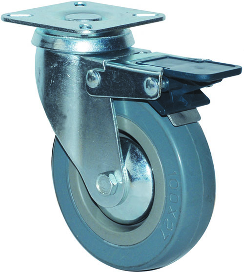 roulette pivotante à platine ø 80 à frein - CAUJOLLE