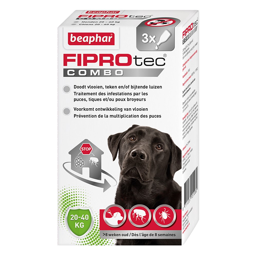 Pipette Fiprotec combo chien taille L x3 - BEAPHAR