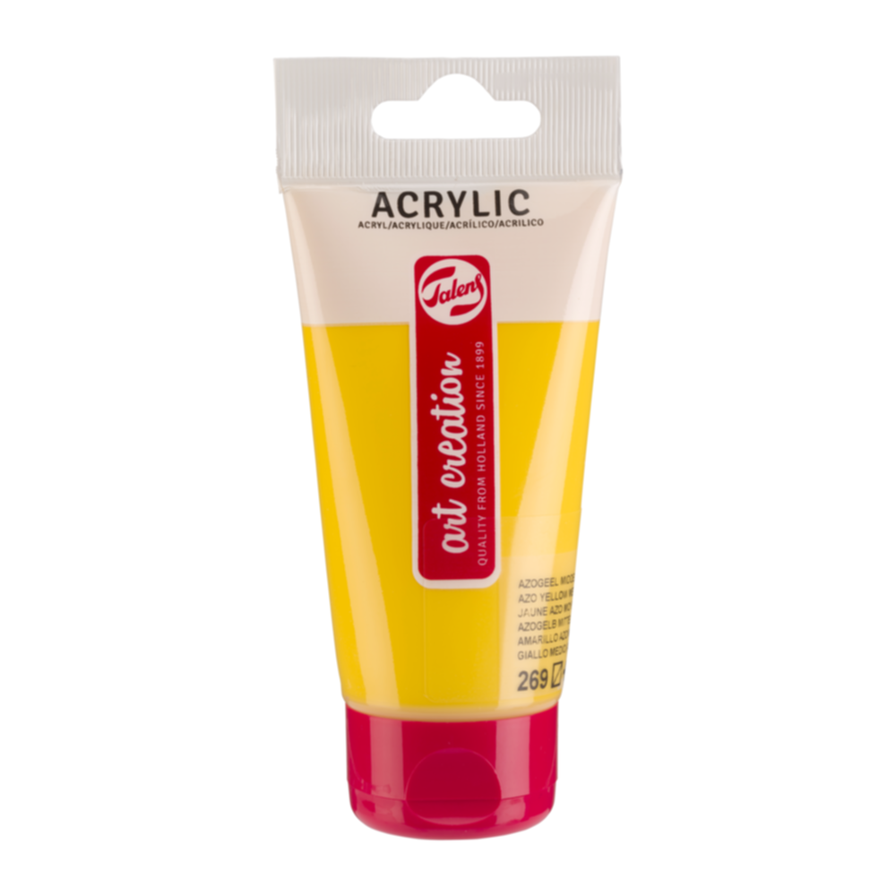 Peinture acrylique Jaune Azo Moyen 269 75ml - TALENS ART CREATION
