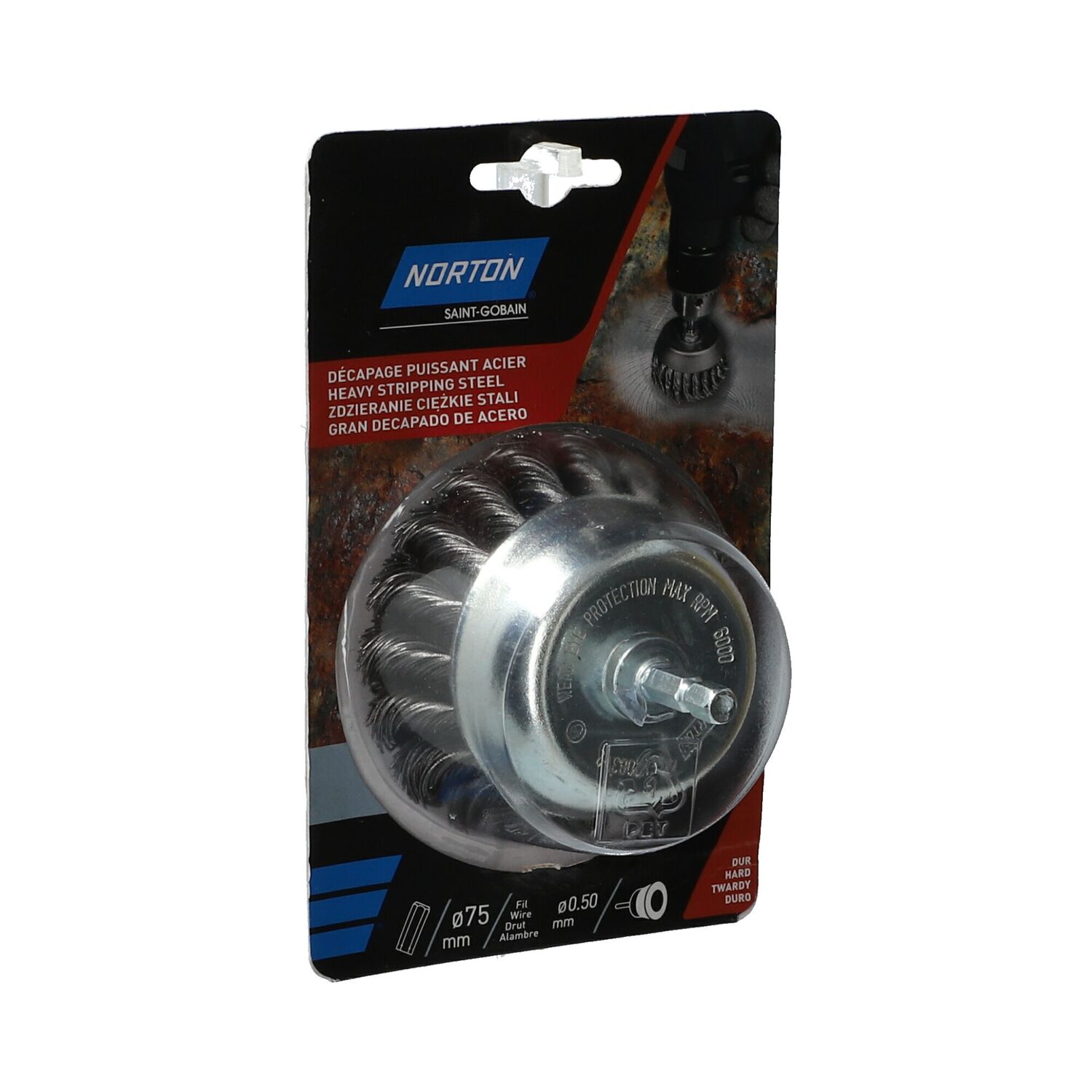 Brosse perceuse coupe acier torsadé Ø75mm - NORTON