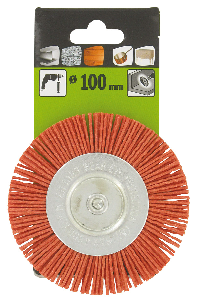 Brosse circulaire nylon rouge Ø 100 mm - SCID