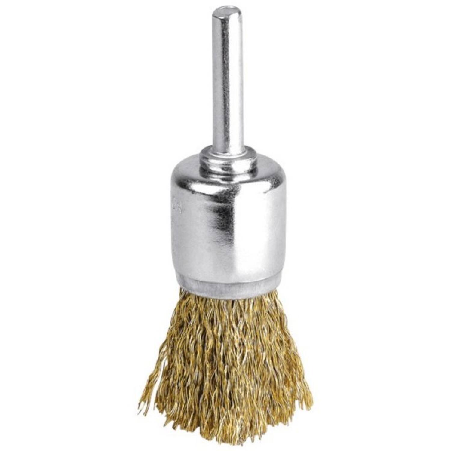 Brosse pinceau fils acier laitonné ondulés - SCID