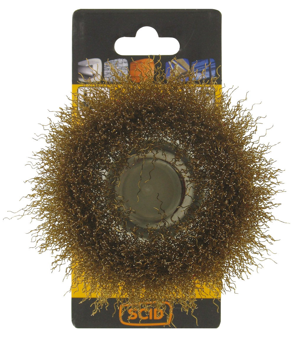 Brosse coupe fils acier laitonné ondulés Ø100mm - SCID