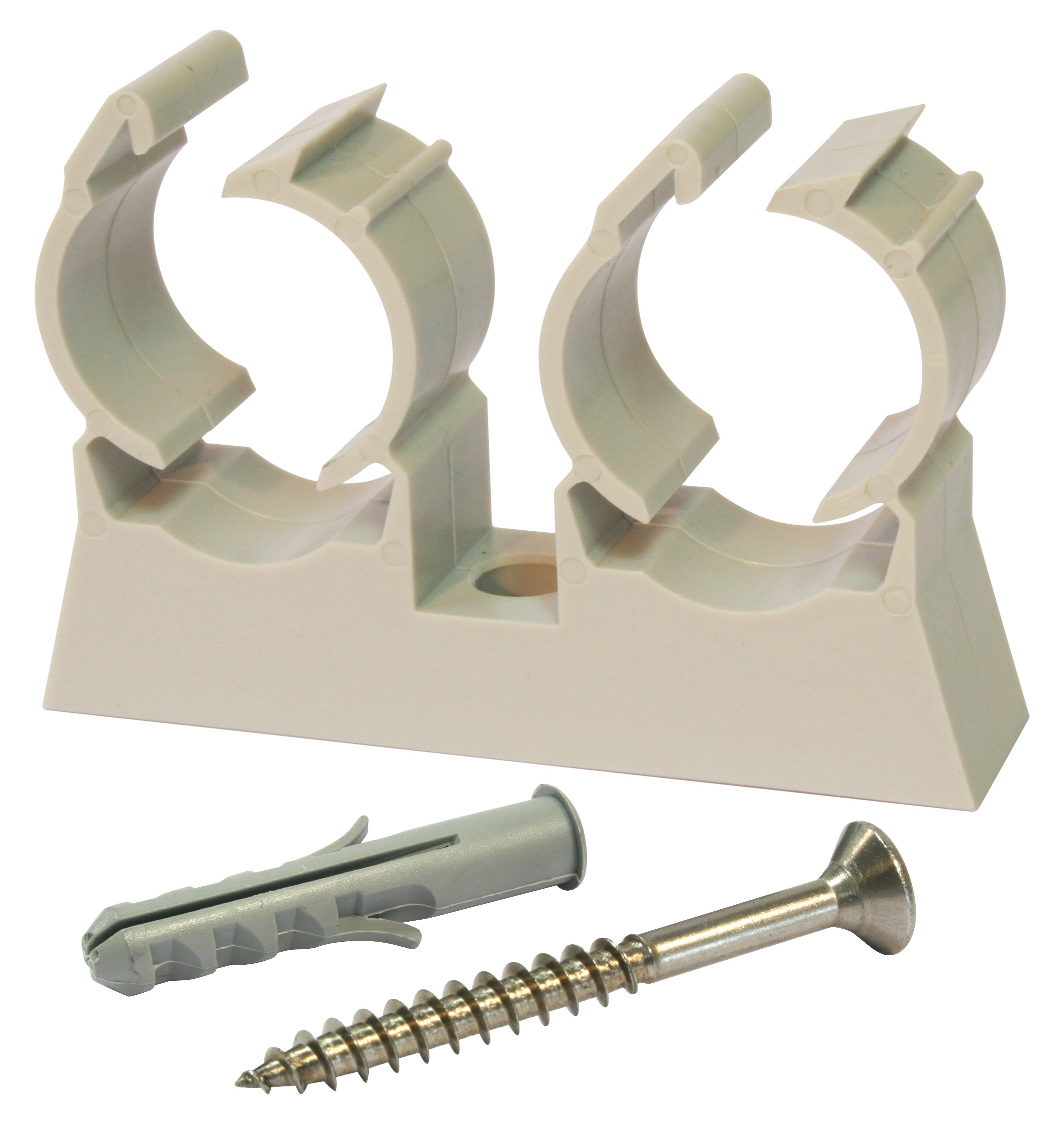 Clip de fixation double + cheville Ø20 (x10)