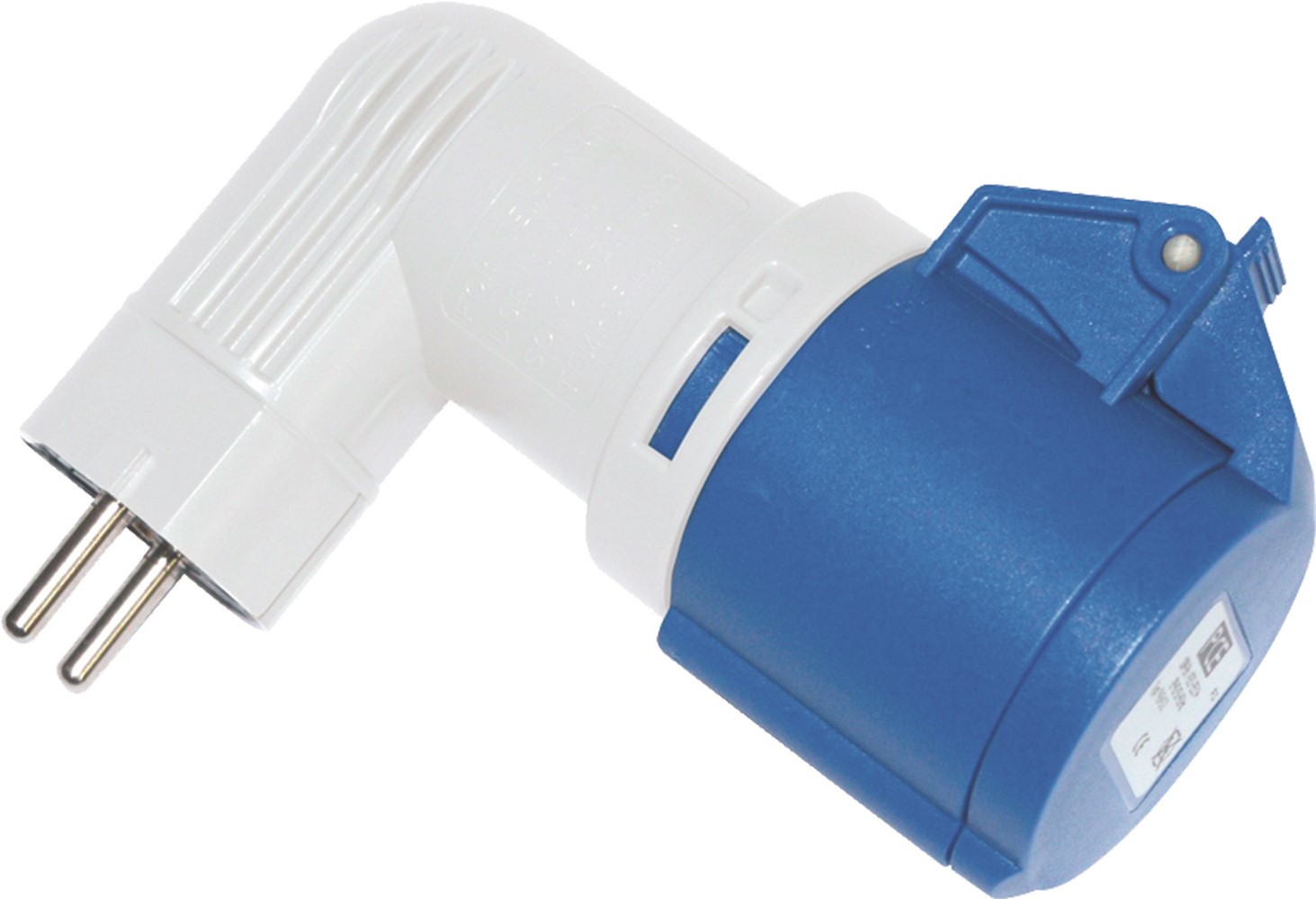 Adaptateur coude 16a-entrée 2p ip20